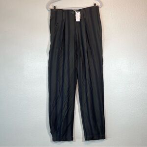 Anthropologie Tiny Pleated Fairfax Woman Pants Striped Trousers Green Black NWT